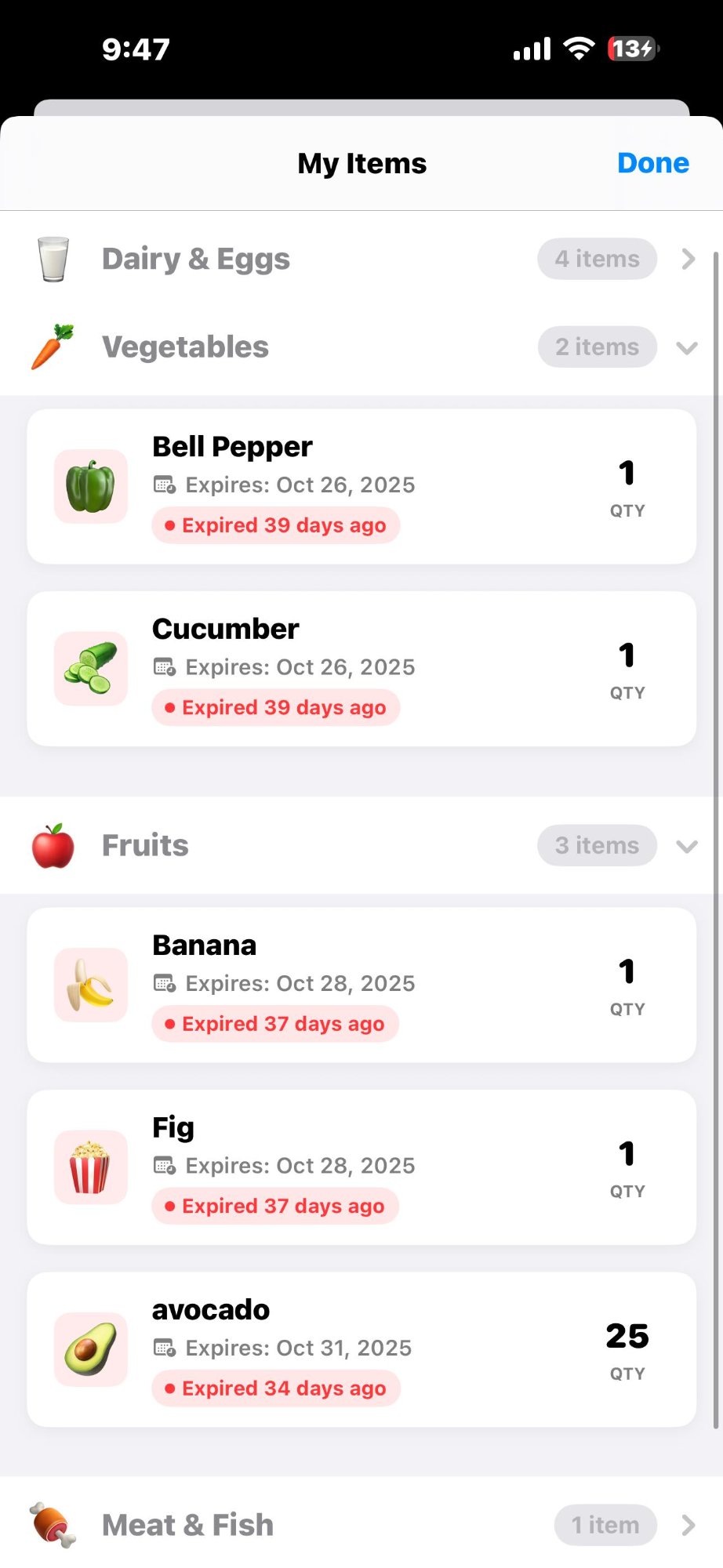 MyFridge App - Add Item
