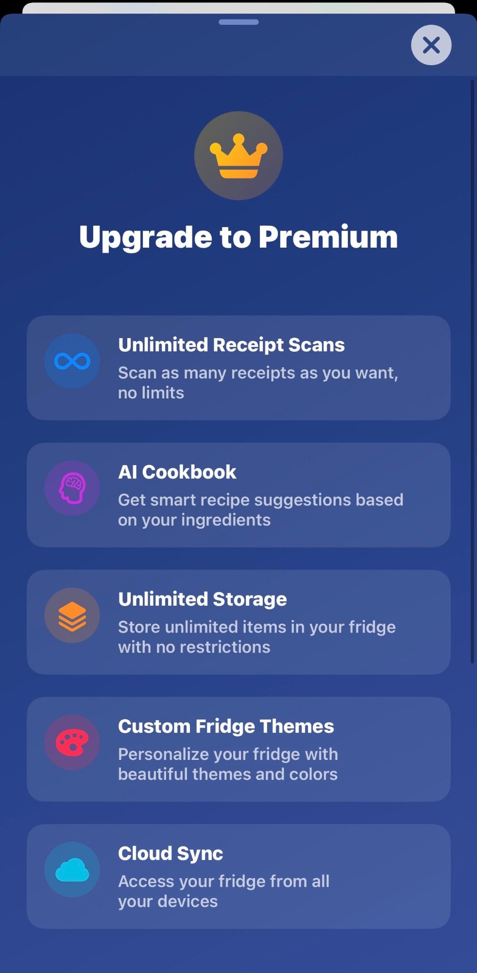 MyFridge App - Premium Upgrade
